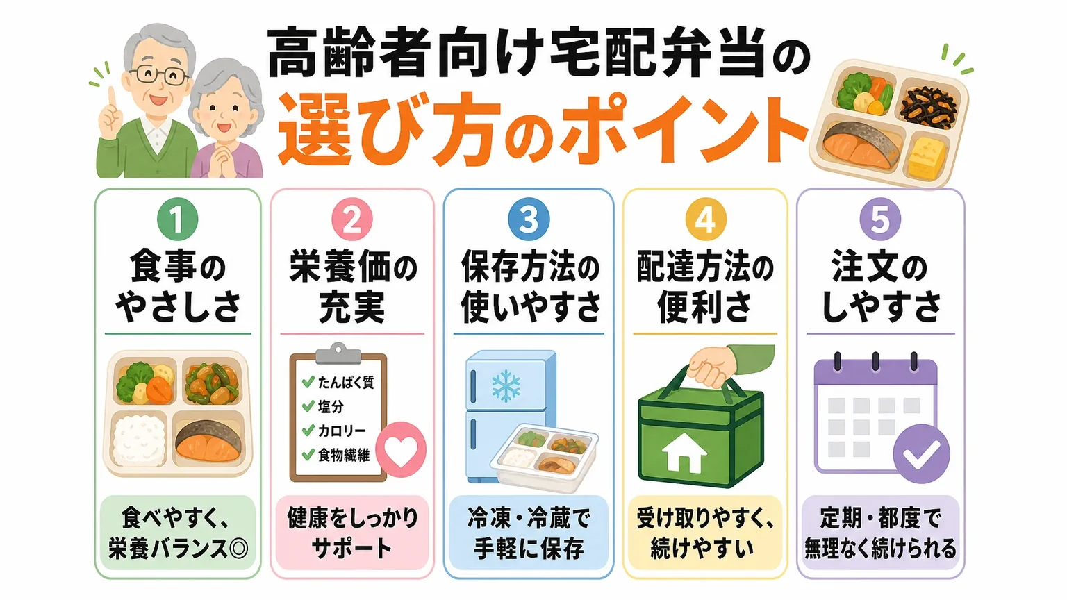 高齢者向け宅配弁当の選び方のポイント